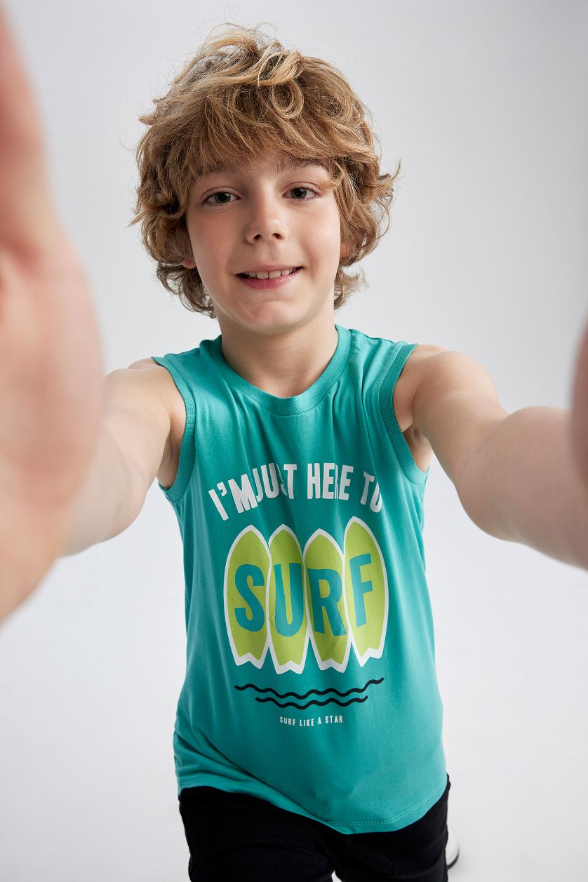 Erkek Çocuk - Genç Erkek Beyaz Erkek Çocuk Regular Fit Bisiklet Yaka 2'li Pamuklu Penye Atlet