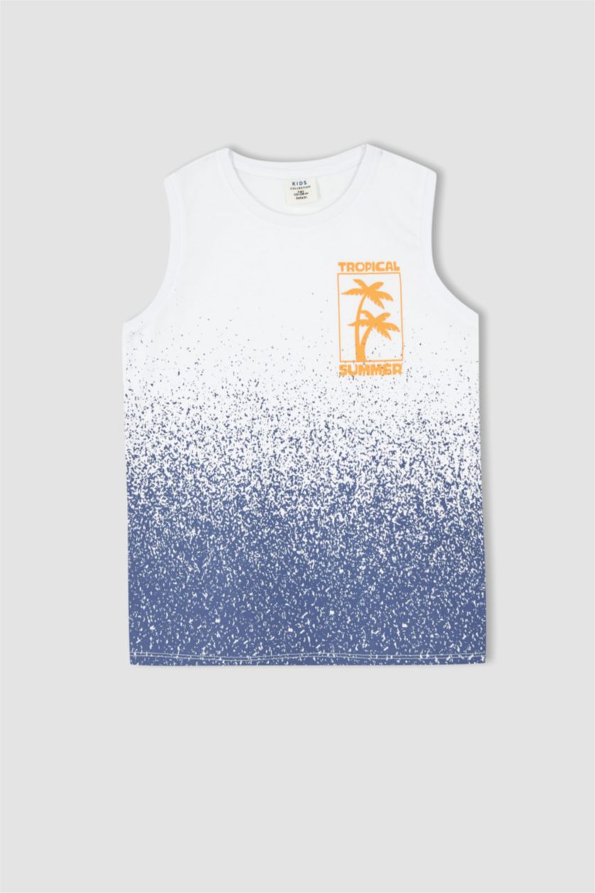 Boys & Teens White Boy Regular Fit Crew Neck Cotton Combed Singlet
