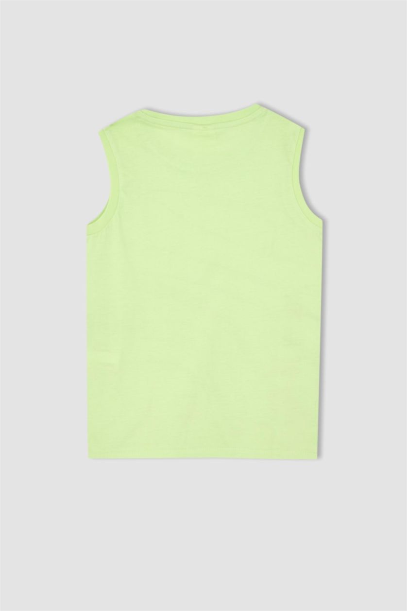 BOYS & TEENS Light Green Boy Regular Fit Crew Neck Cotton Combed Singlet