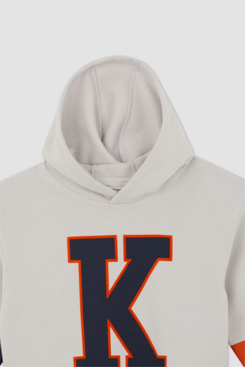 BOYS & TEENS Light Stone Boys Oversize Fit Thick Sweatshirt Fabric Hooded Sweatshirt