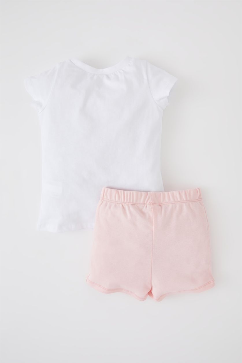 BÉBÉ FILLE Rose Pyjamas En Tricot Col Ras Du Cou Animal Manche Courte 2 BéBé Fille