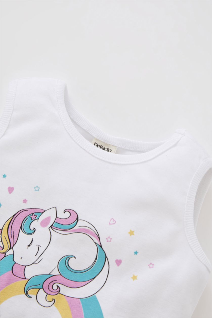 BÉBÉ FILLE Rose Pyjamas En Tricot Col Ras Du Cou Licorne Sans Manches 2 BéBé Fille