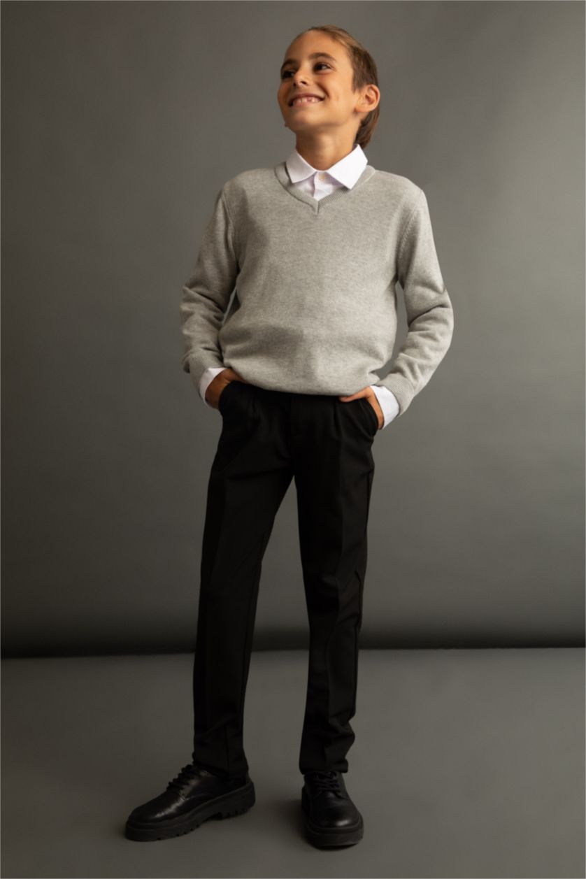 BOYS & TEENS Black Boy Black Chino School Trousers
