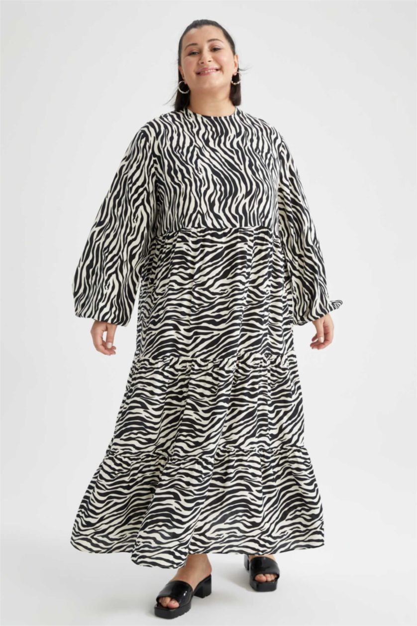 Kadın Siyah Viskon Maxi Elbise