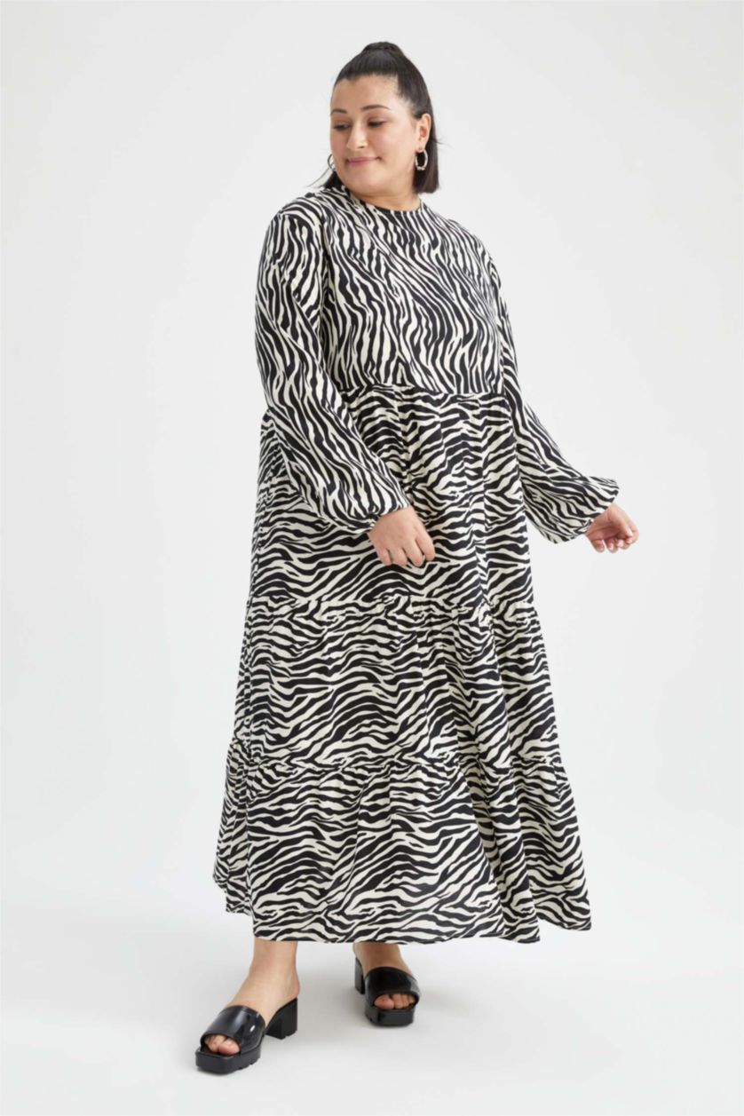 Kadın Siyah Viskon Maxi Elbise