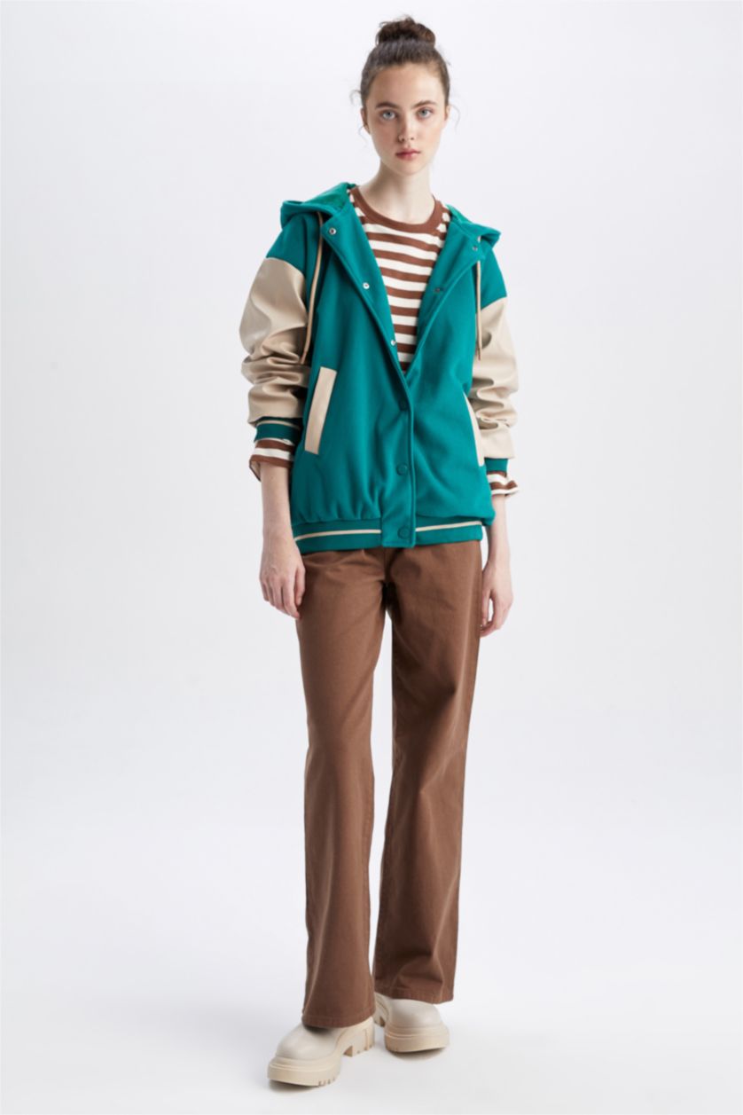 WOMAN Brown High Waist Wide Leg Trousers