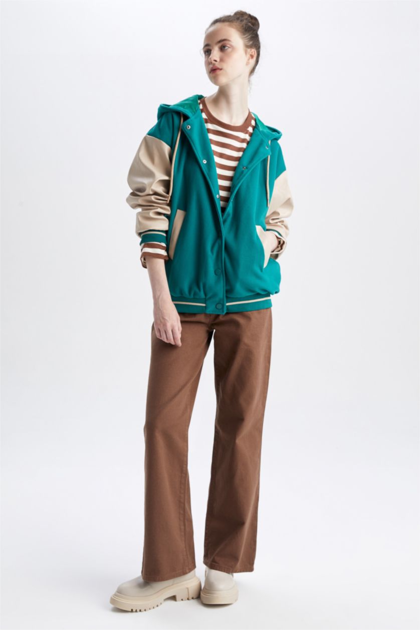 WOMAN Brown High Waist Wide Leg Trousers