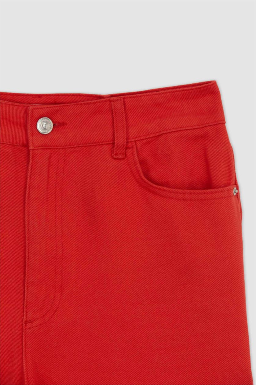 حريمي أحمر بنطلون جبردين وايد ليج