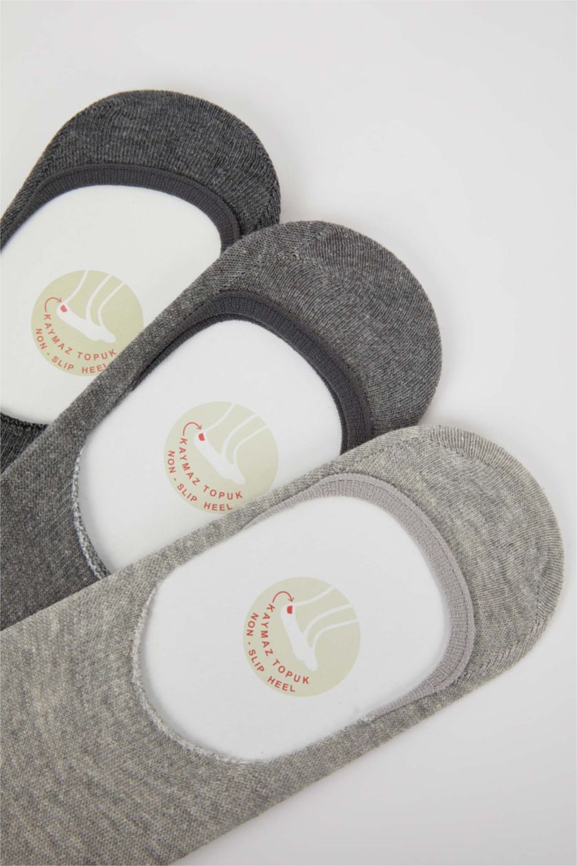 Erkek Gri 12'li Pamuklu Babet Çorap