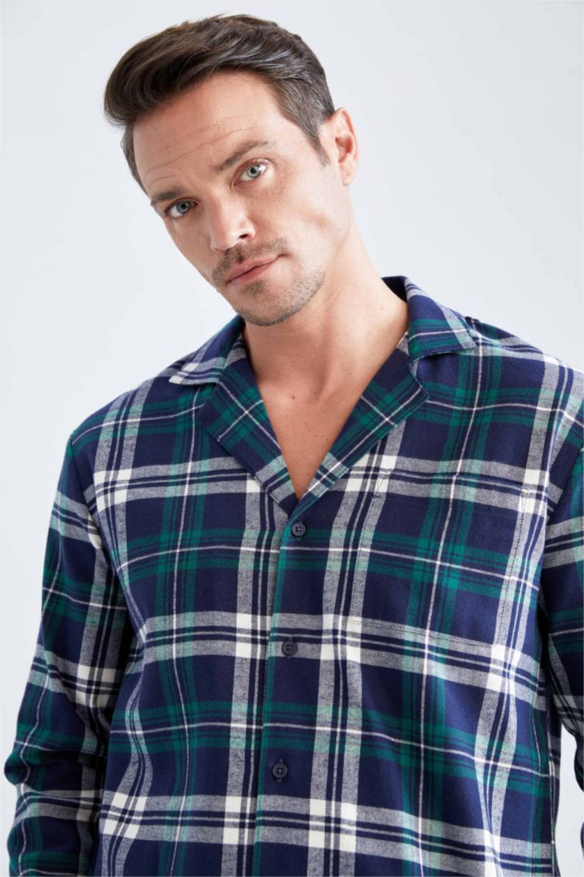 Erkek Lacivert Flanel 2'li Takım