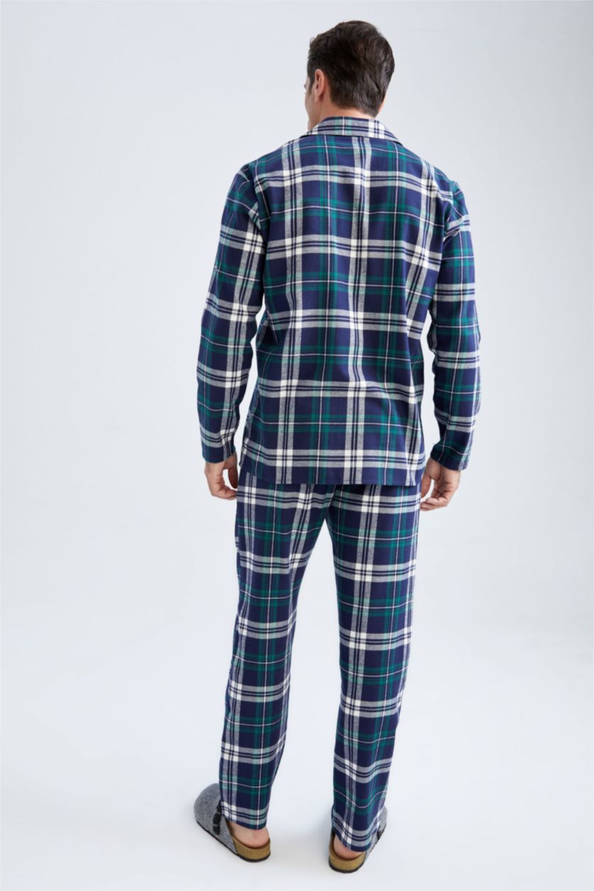 Erkek Lacivert Flanel 2'li Takım