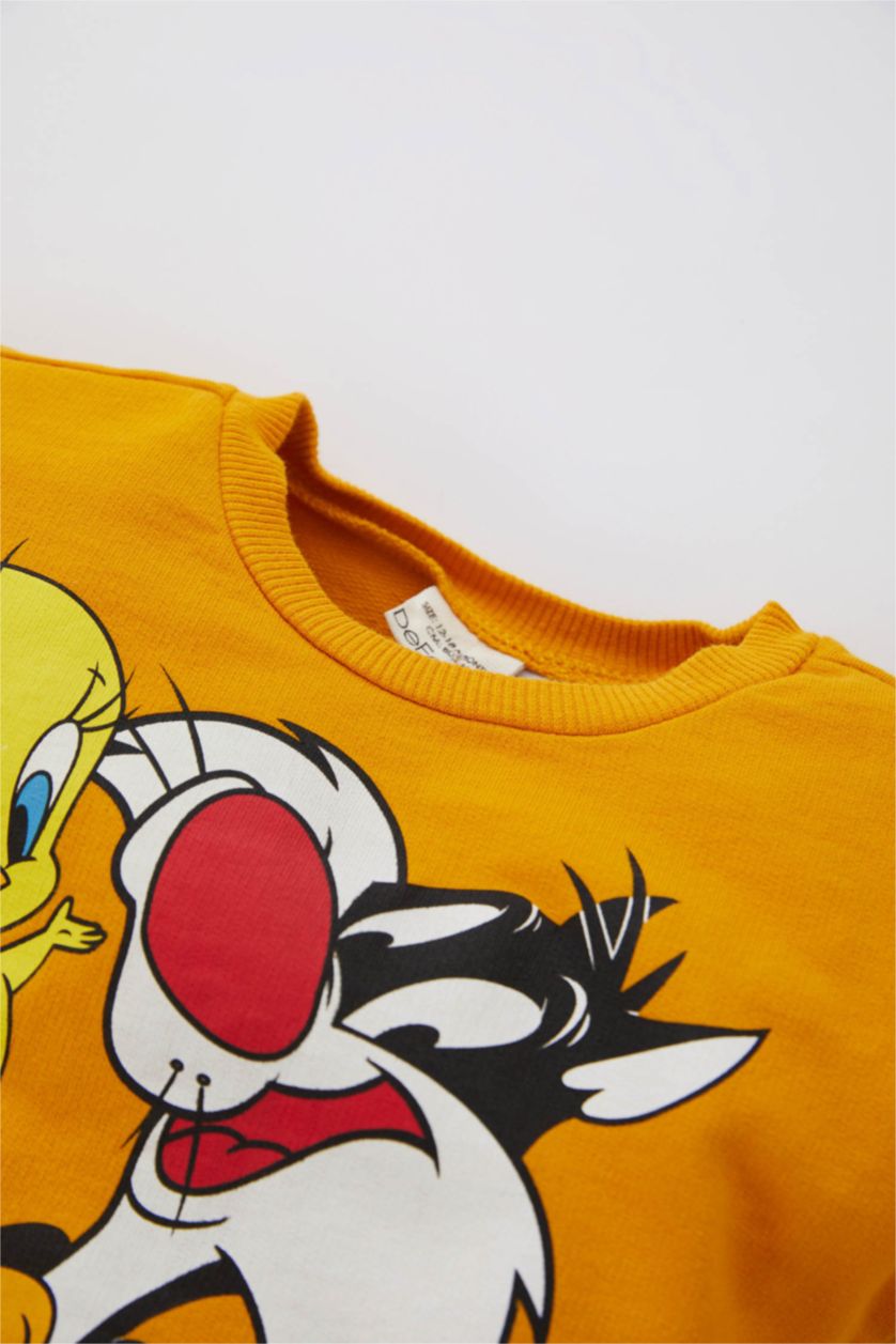 BABY BOY Dark Yellow 2 piece Regular Fit Crew Neck Looney Tunes Licensed Set