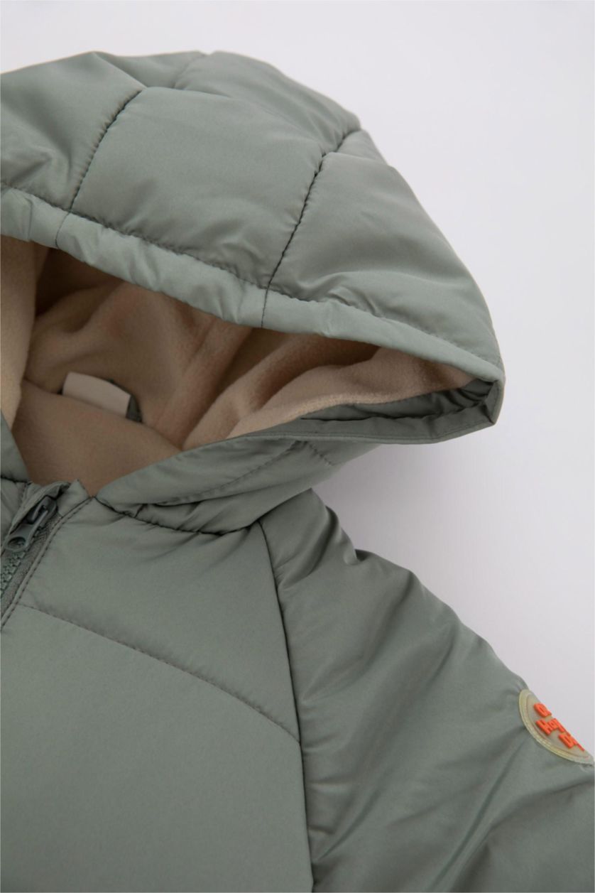 BÉBÉ GARÇON Vert Clair Veste Coupe Regular Doublée Polaire Et İmperméable