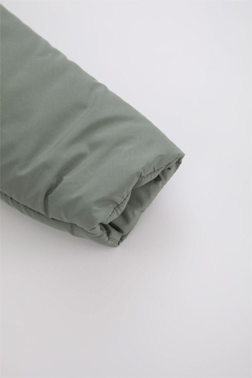 BÉBÉ GARÇON Vert Clair Veste Coupe Regular Doublée Polaire Et İmperméable