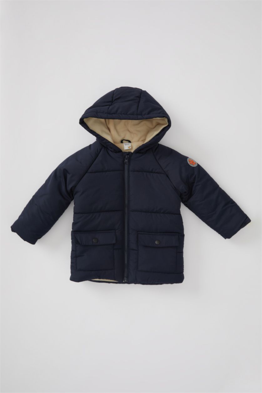 Erkek Bebek Lacivert Erkek Bebek Su İtici Polar Astarlı Mont
