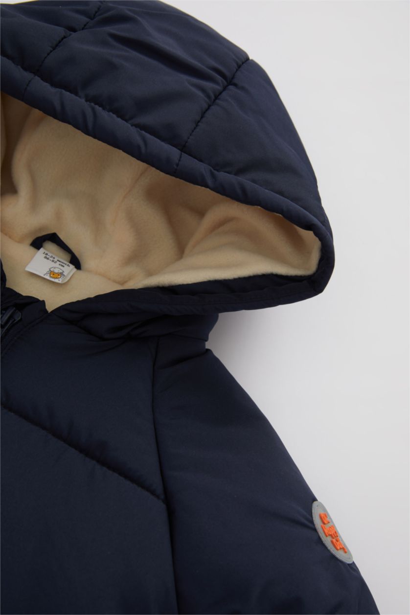 Erkek Bebek Lacivert Erkek Bebek Su İtici Polar Astarlı Mont