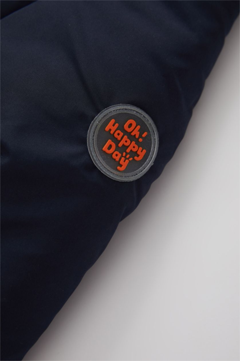 Erkek Bebek Lacivert Erkek Bebek Su İtici Polar Astarlı Mont