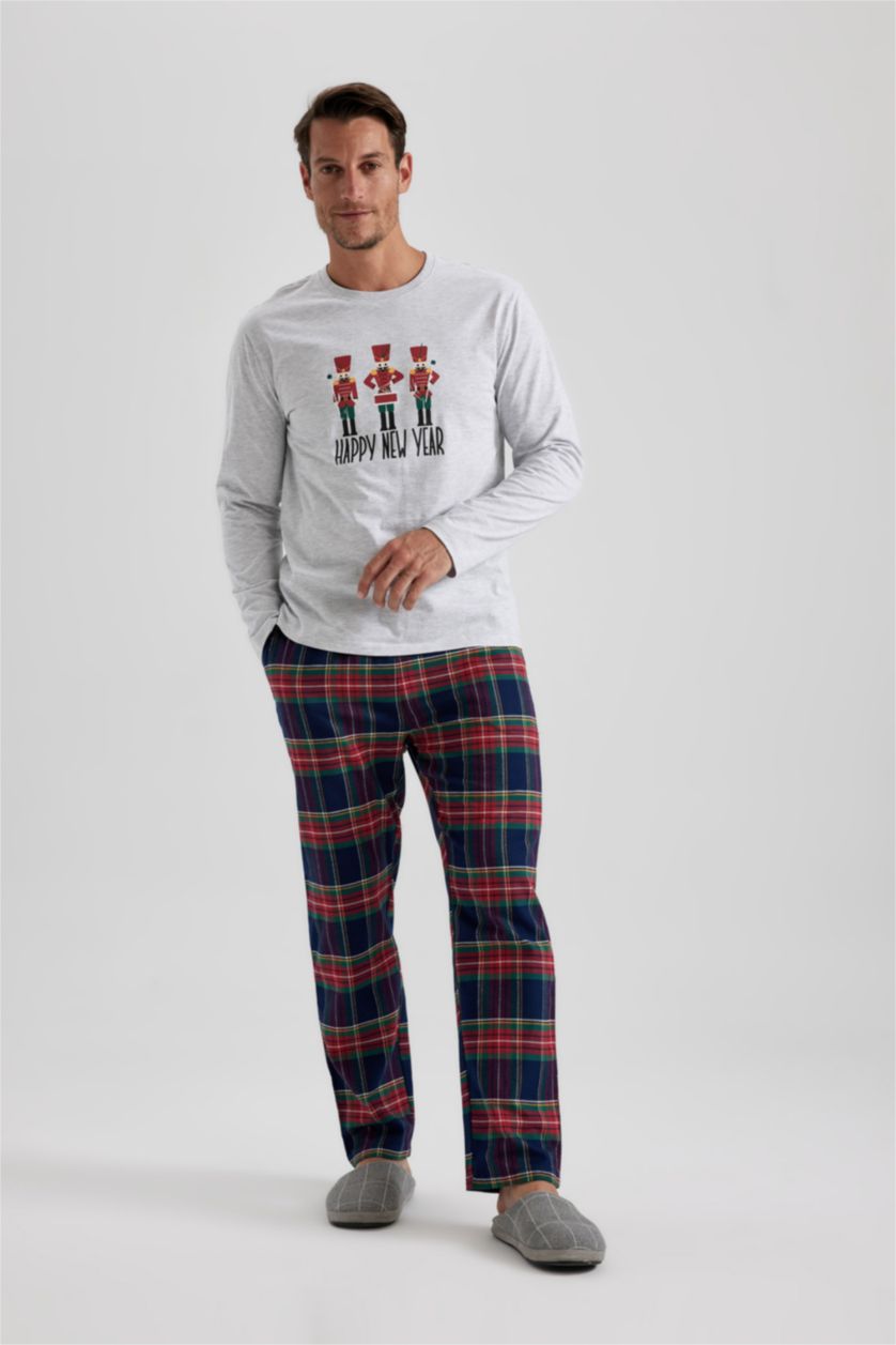 Erkek Kırmızı Flanel 2'li Takım