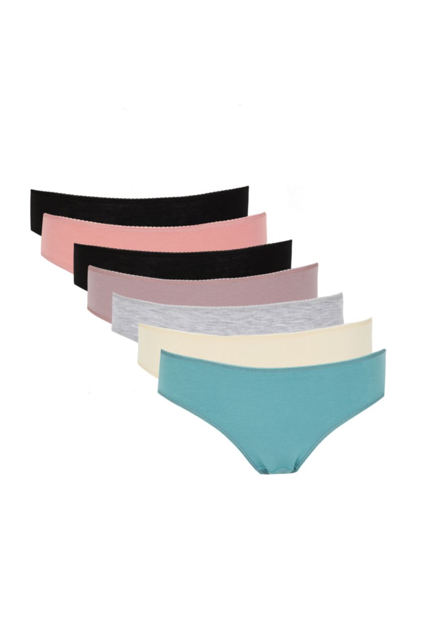 Женщины Серый меланж Трусы бразилиана из хлопка, 7 шт, коллекция Fall In Love