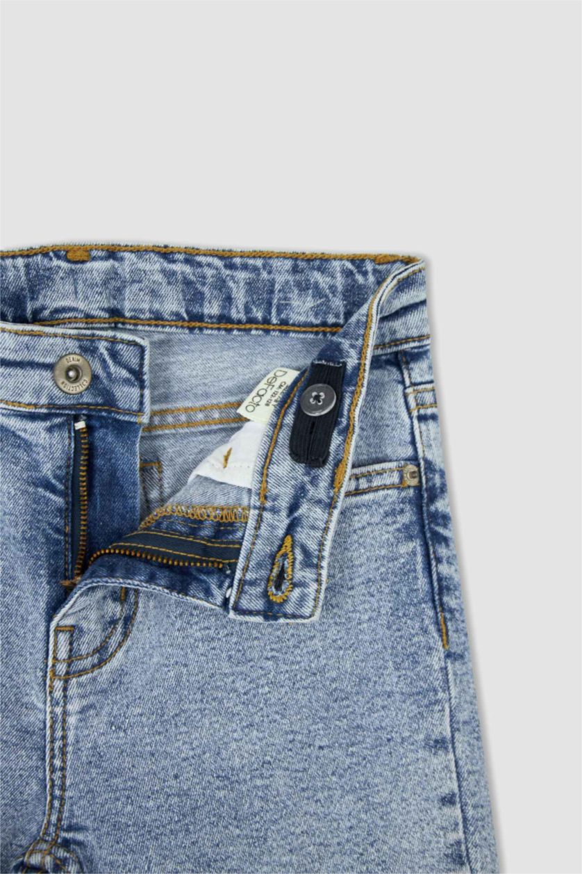 Erkek Çocuk - Genç Erkek Açık Mavi Slım Fıt Düz Paça Jean Pantolon Erkek Çocuk