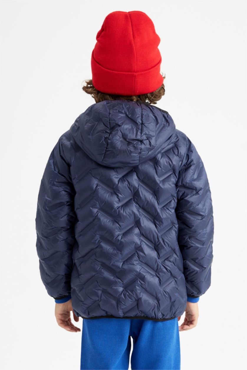 Erkek Çocuk - Genç Erkek İndigo Erkek Çocuk Kapüşonlu Pelüş Astarlı Şişme Mont