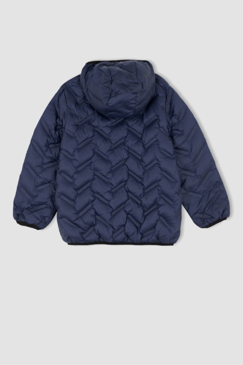 Erkek Çocuk - Genç Erkek İndigo Erkek Çocuk Kapüşonlu Pelüş Astarlı Şişme Mont