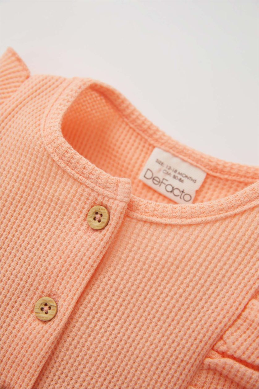 BABY GIRL Light Coral جمبسوت وافل قصة عادية