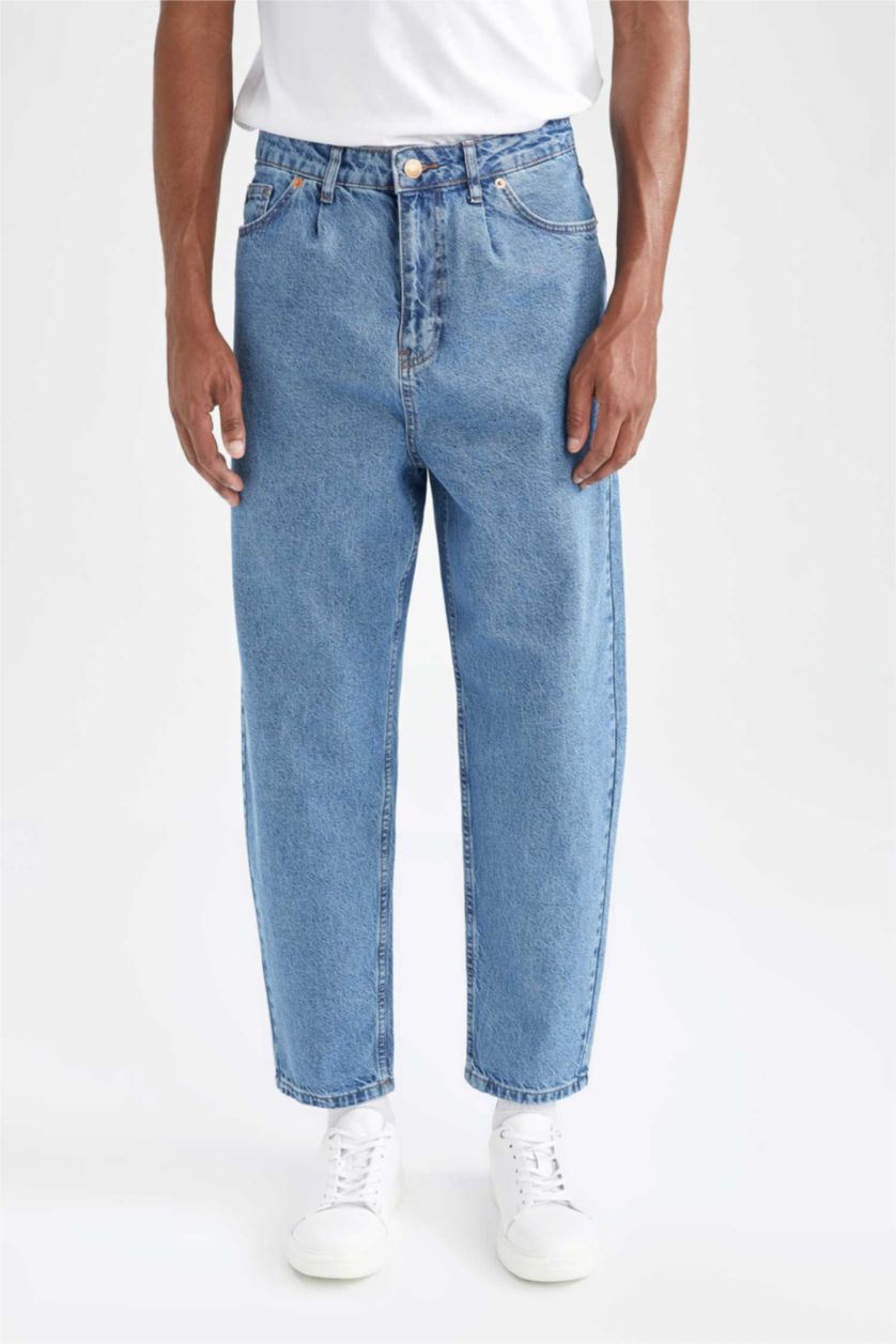 Мужчины Голубрй Джинсы-бананы со средней посадкой