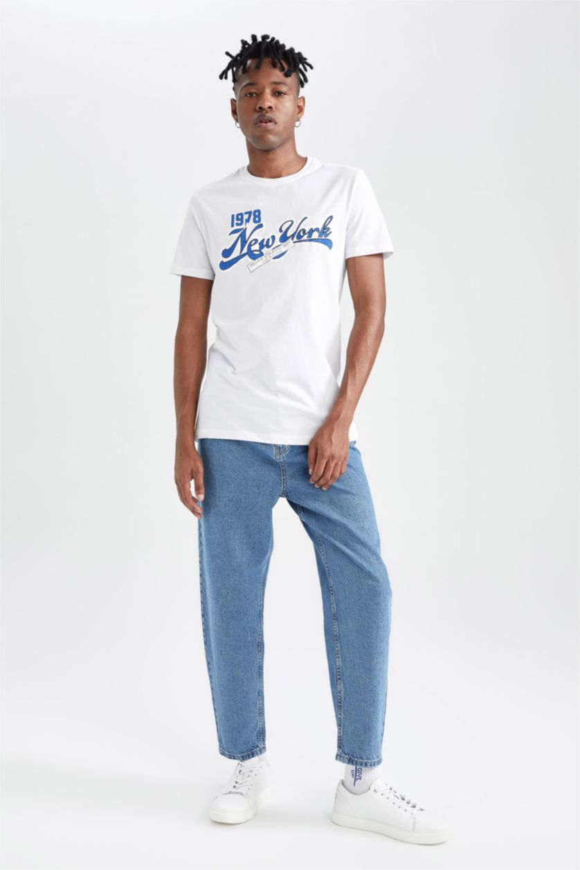 Мужчины Голубрй Джинсы-бананы со средней посадкой