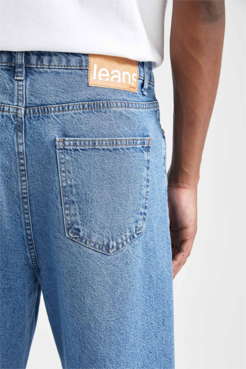 Мужчины Голубрй Джинсы-бананы со средней посадкой