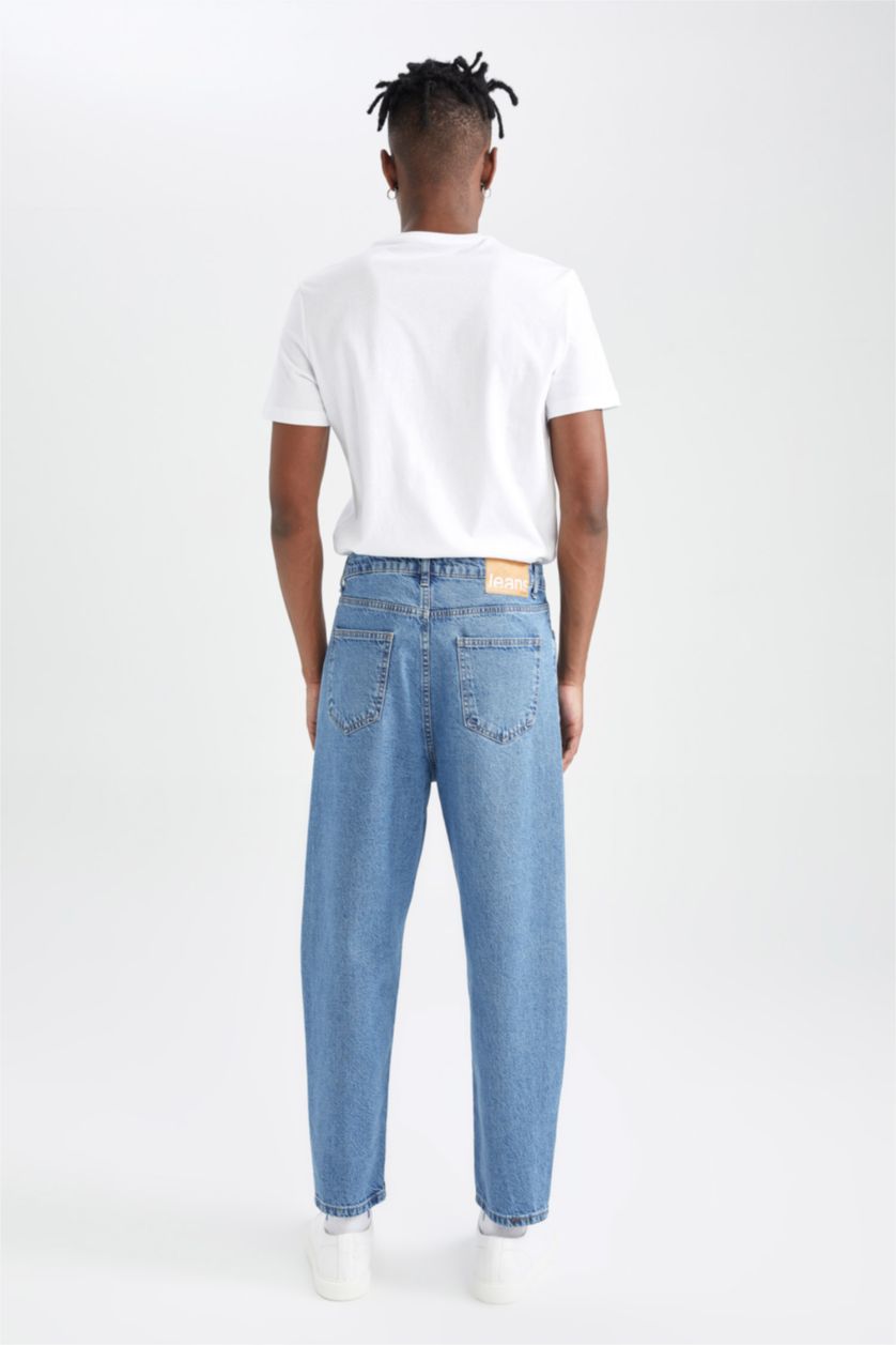 Мужчины Голубрй Джинсы-бананы со средней посадкой