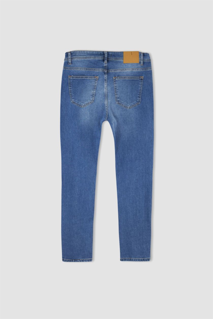 Erkek Mavi Carrot Fıt Pantolon