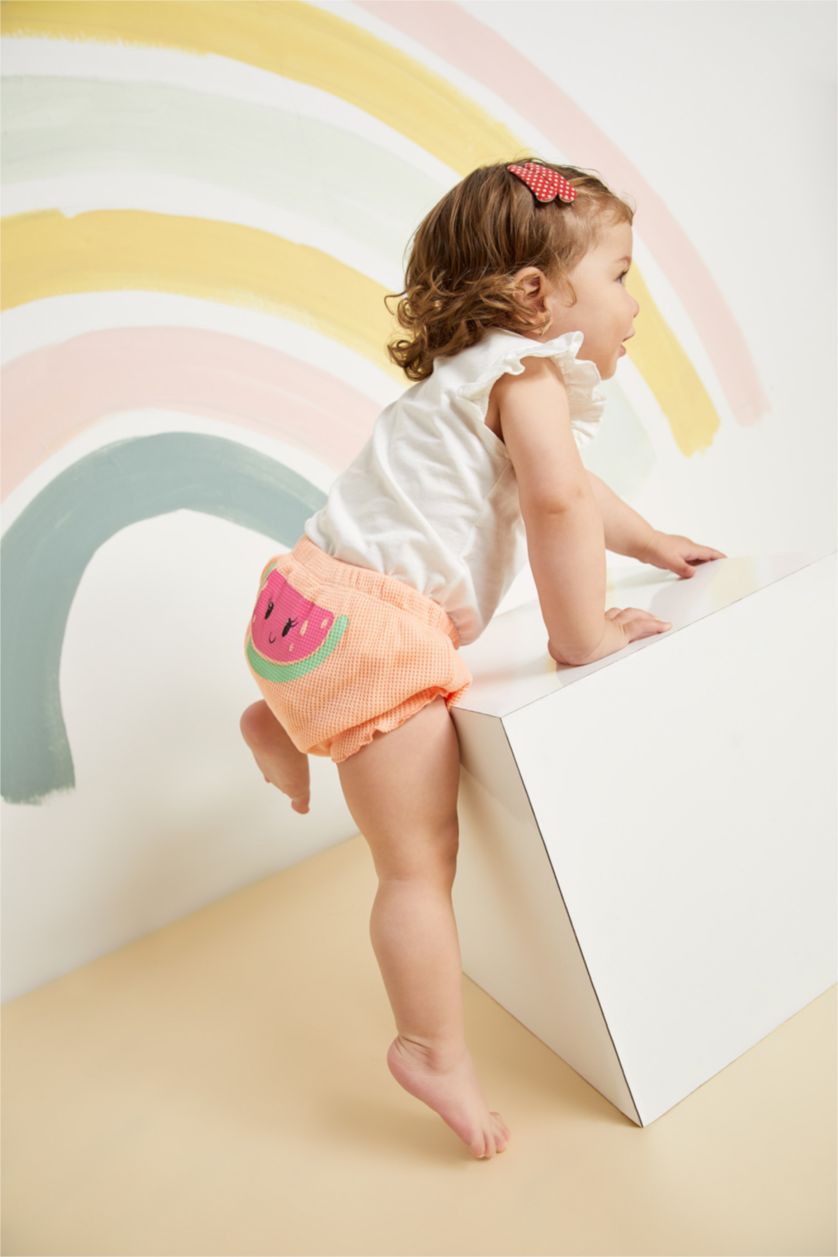 BÉBÉ FILLE Blanc Ensemble En Tricot Col enveloppe Fruit Manche Courte 2 BéBé Fille