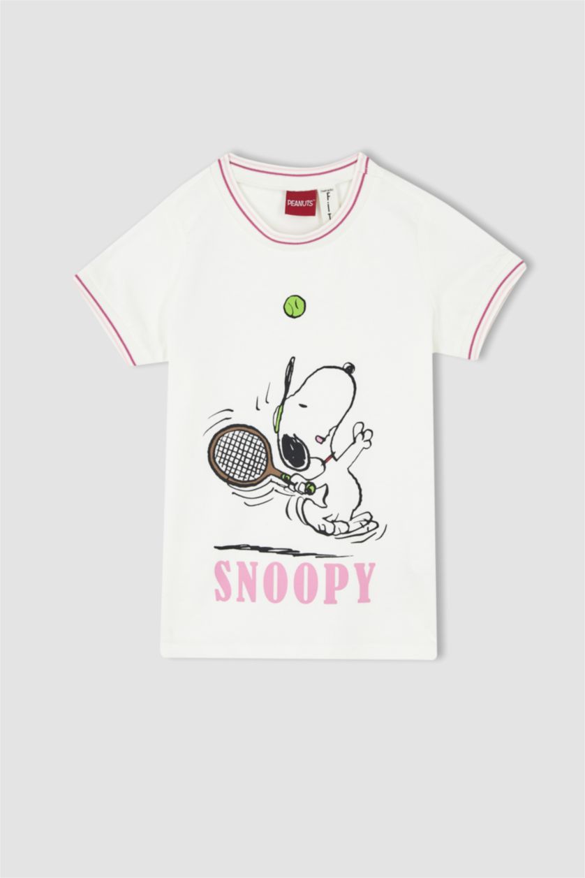 GIRLS & TEENS White Girl Snoopy Licensed Regular Fit Short Sleeved T-Shirt