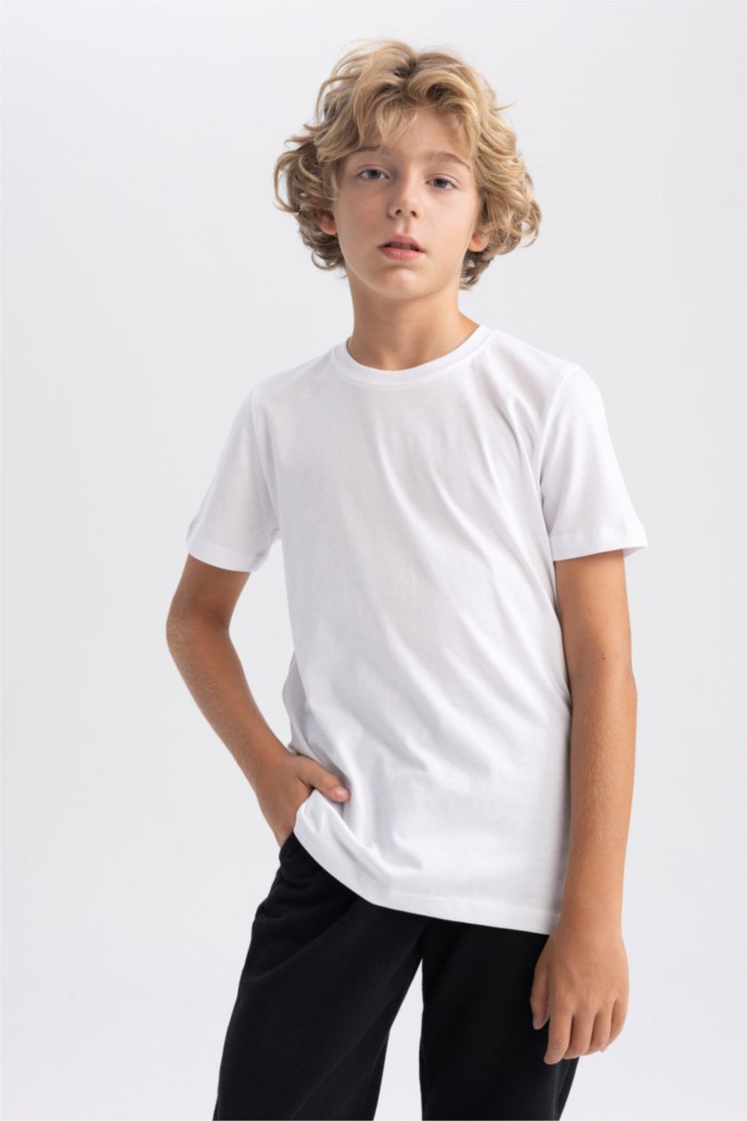 Мальчики и подростки Черный Футболка с круглым вырезом для мальчиков, 2 шт