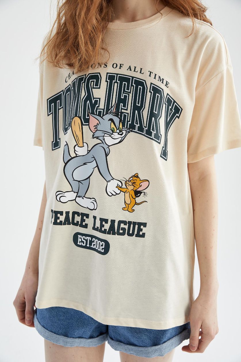 WOMAN Beige Oversize Fit Short Sleeve T-Shirt