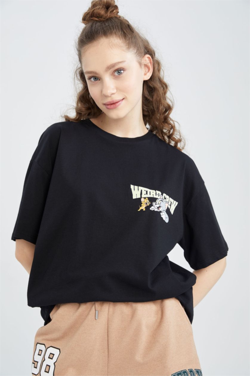 Black Woman Oversize Fit Short Sleeve T-Shirt 2525638 | DeFacto