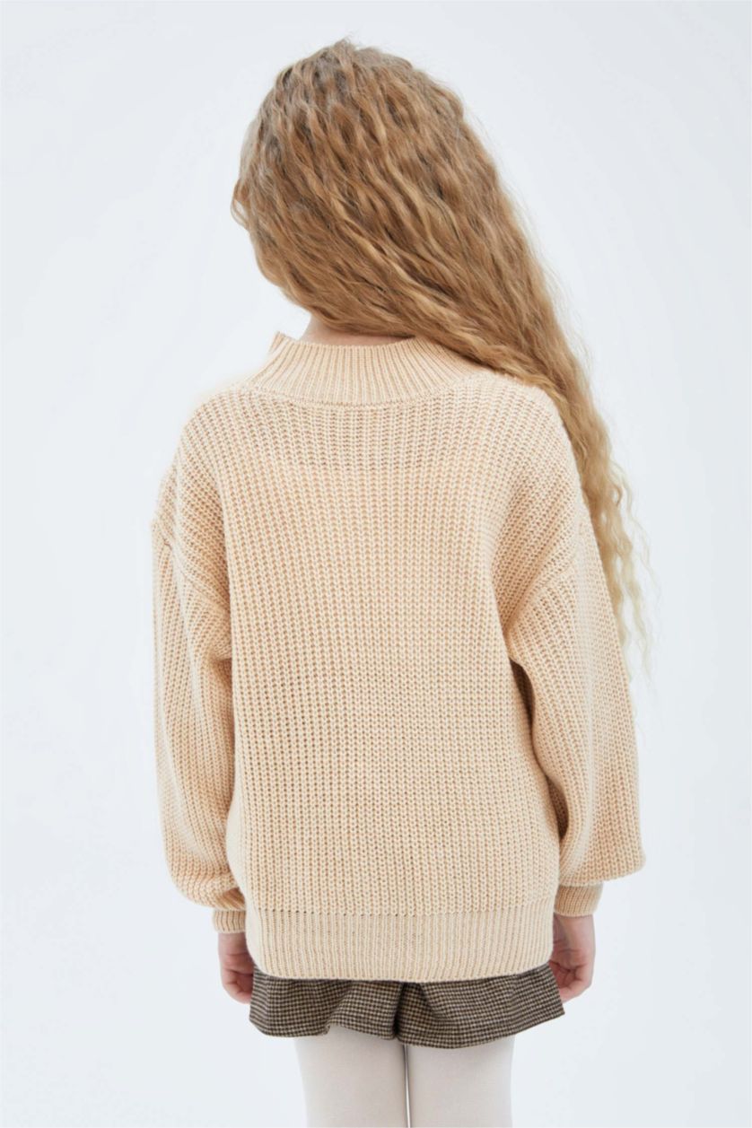 FILLES Beige Pull Tricot Col rond Fille