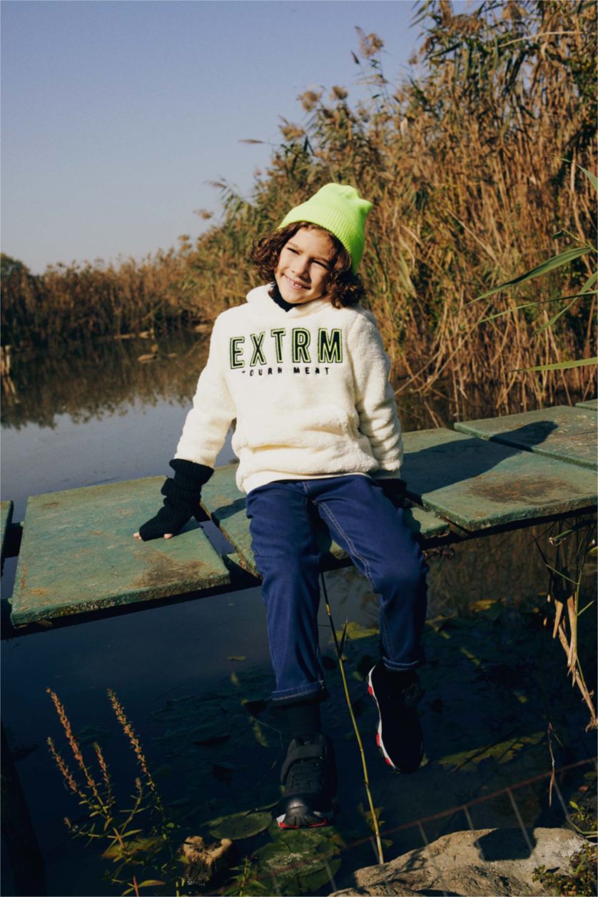 BOYS & TEENS Dark Blue Boy Fleece Lined Jeans