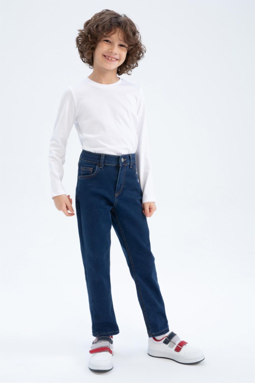 BOYS & TEENS Dark Blue Boy Fleece Lined Jeans