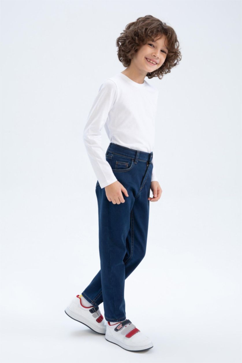 BOYS & TEENS Dark Blue Boy Fleece Lined Jeans