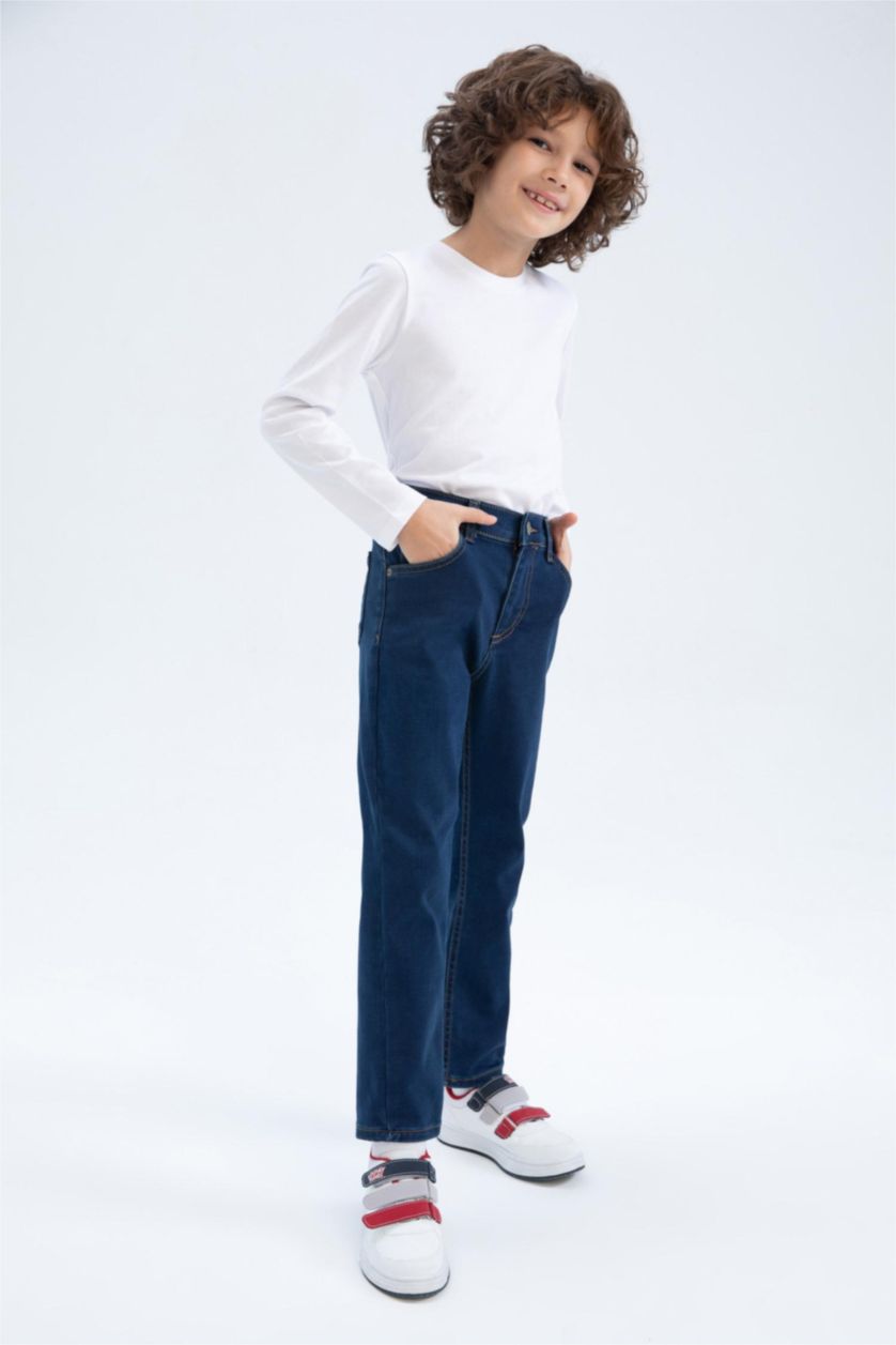 BOYS & TEENS Dark Blue Boy Fleece Lined Jeans