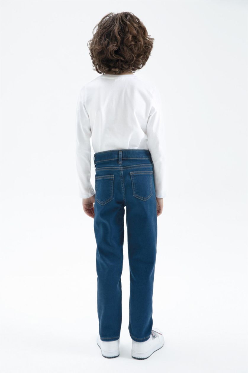 BOYS & TEENS Dark Blue Boy Fleece Lined Jeans