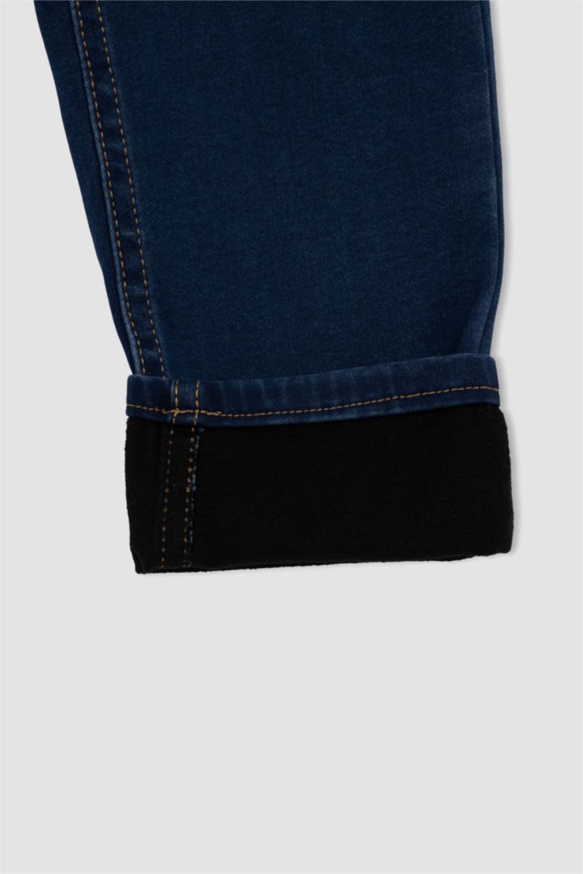 BOYS & TEENS Dark Blue Boy Fleece Lined Jeans