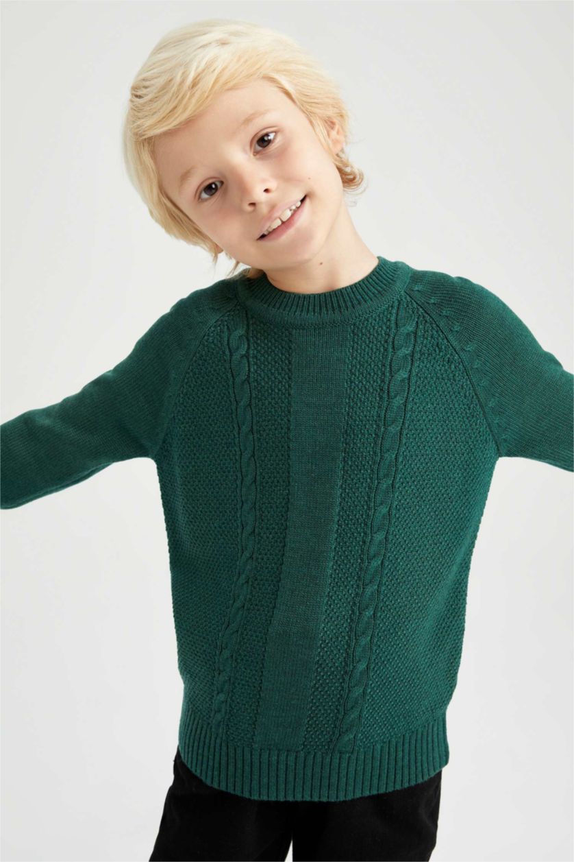 Мальчики и подростки Петроль Пуловер стандартного кроя с круглым вырезом для мальчиков