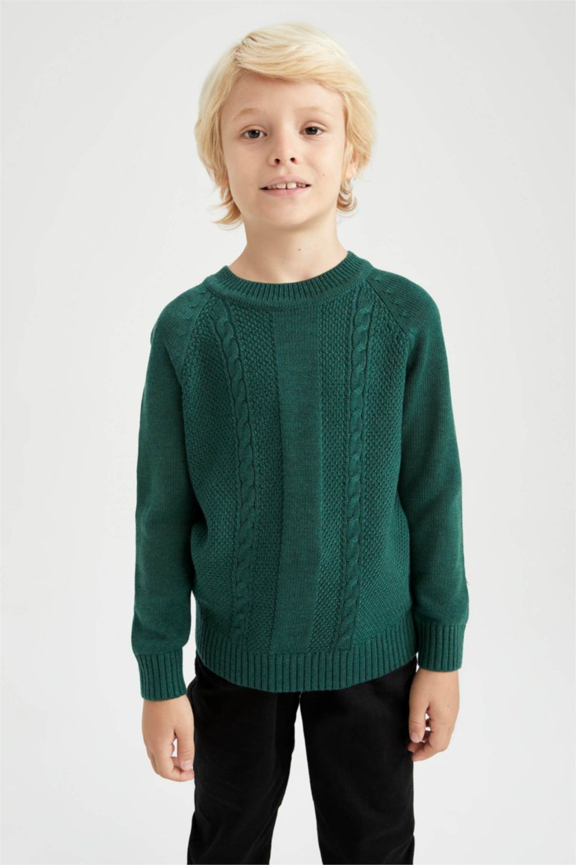 Мальчики и подростки Петроль Пуловер стандартного кроя с круглым вырезом для мальчиков