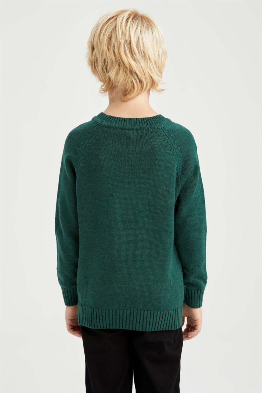 Мальчики и подростки Петроль Пуловер стандартного кроя с круглым вырезом для мальчиков