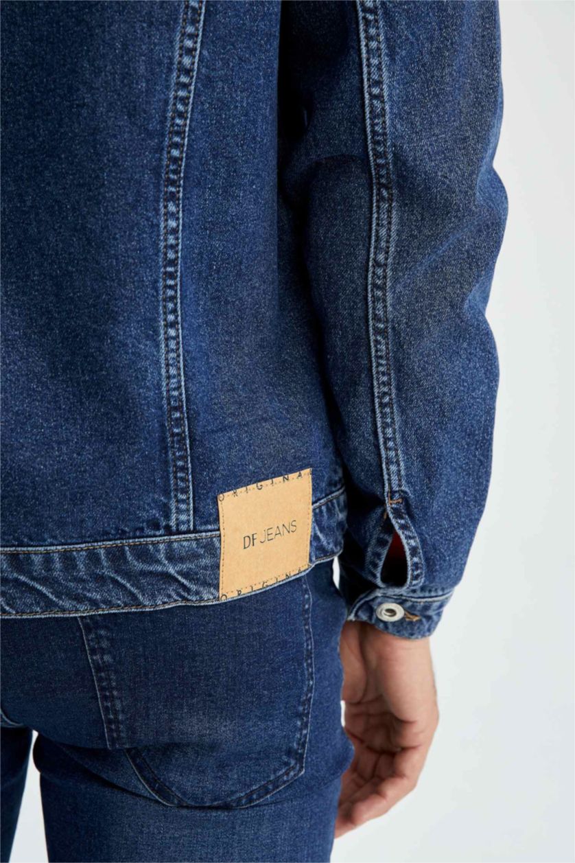 MAN Dark Blue Slim Fit Jean Jacket