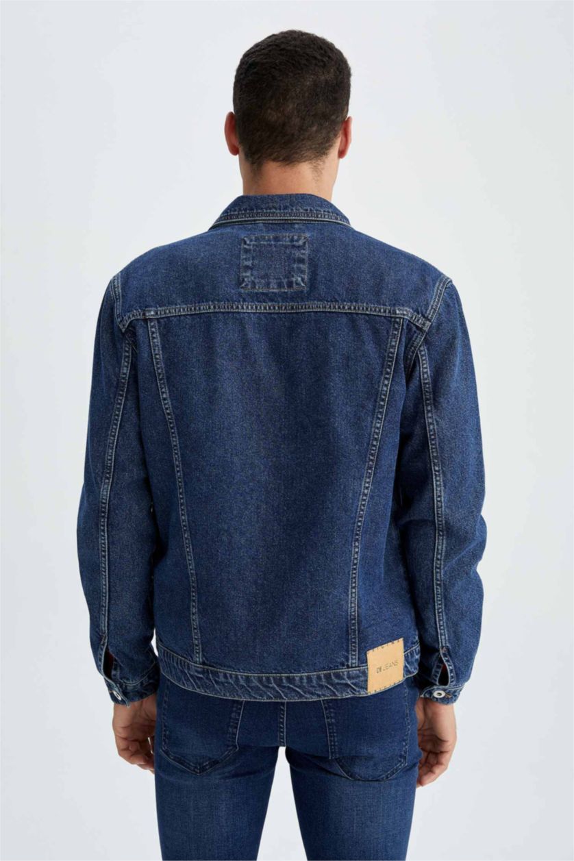 MAN Dark Blue Slim Fit Jean Jacket