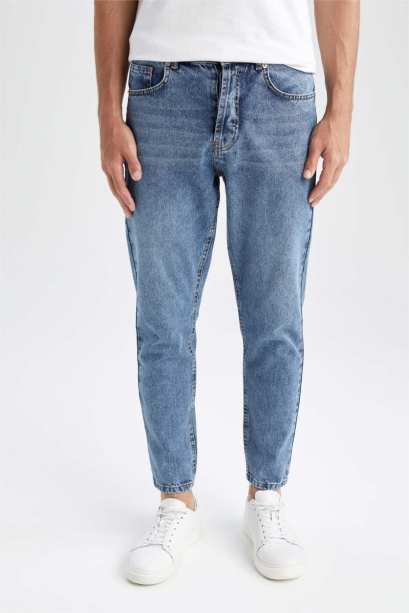 رجال أزرق بنطلون جينز 90’S قصة ضيقة مستدام